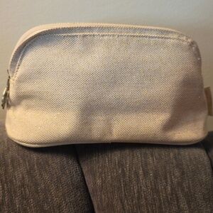 L'OCCITANE Tan and Gold Glitter Cosmetic Pouch